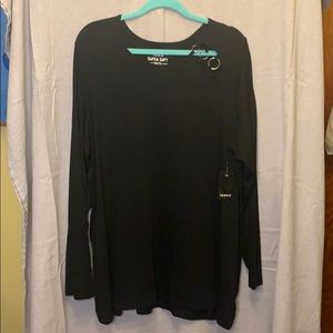 Torrid long sleeve black tee with metal rings